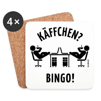 Käffchen Bingo (Baumann Klausen Clausen Kaffee V1) - Untersetzer (4er-Set) - Weiß - Vorne