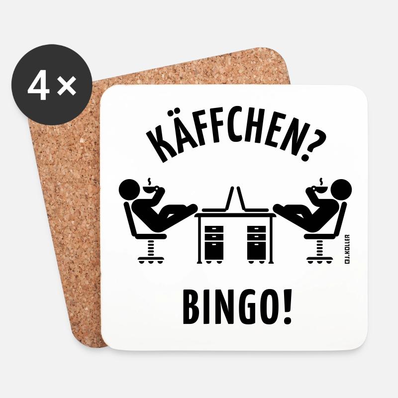 Käffchen Bingo (Baumann Klausen Clausen Kaffee V1) - Untersetzer (4er-Set) - Weiß
