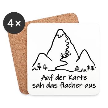 Bergsteiger, Wanderer am Berg - Untersetzer (4er-Set) - Weiß - Vorne