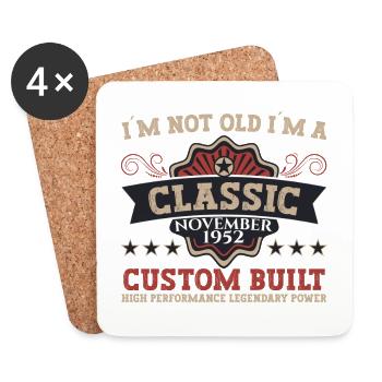 Classic November 1952 - 70th birthday gift - Coasters (set of 4) - white - Front