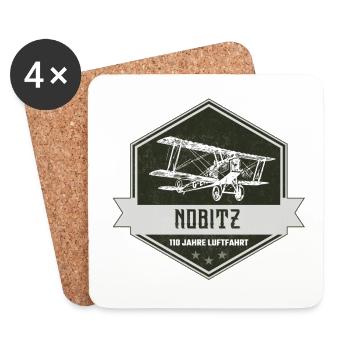 Ostthüringen Merch - Flughafen Nobitz - Untersetzer (4er-Set) - Weiß - Vorne