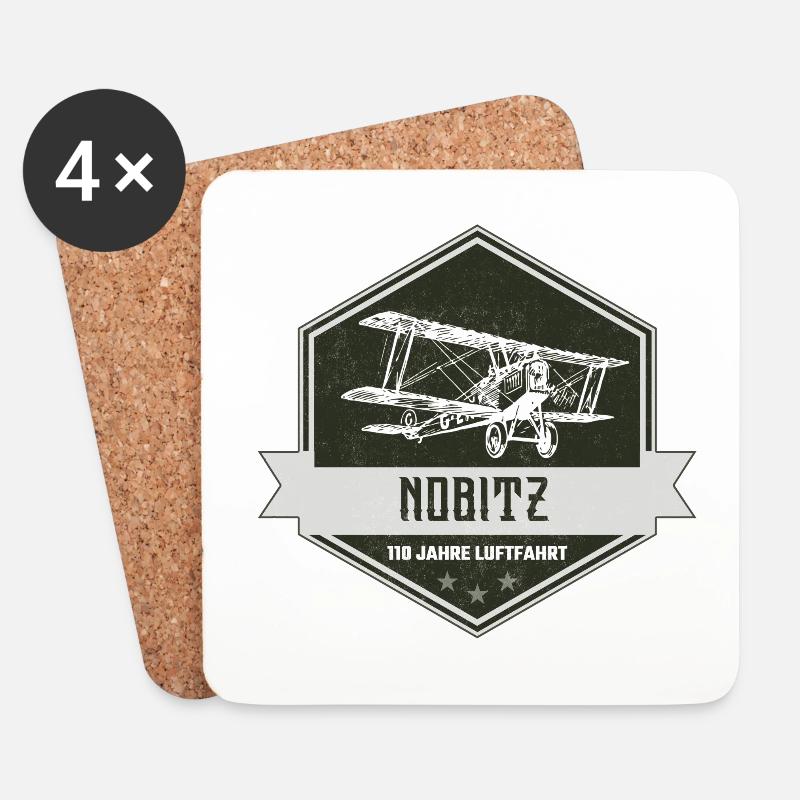 Ostthüringen Merch - Flughafen Nobitz - Untersetzer (4er-Set) - Weiß