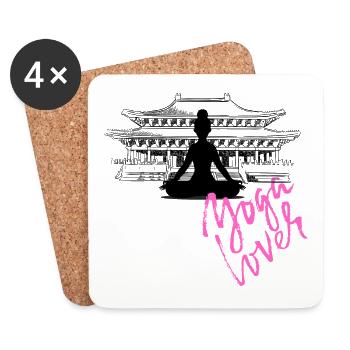 Yoga lover - Coasters (set of 4) - white - Front