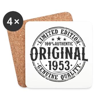 Jahrgang 1953 geboren Vintage Geburtstag Geschenk - Untersetzer (4er-Set) - Weiß - Vorne