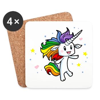 Magical Rainbow Unicorn - Coasters (set of 4) - white - Front