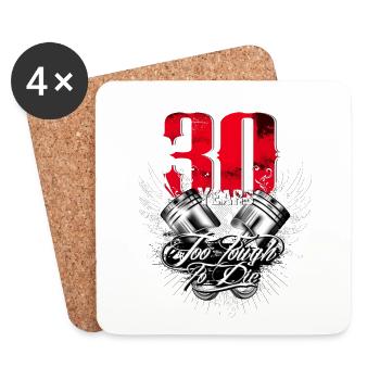 Motorcycle - 30 years - Coasters (set of 4) - white - Front