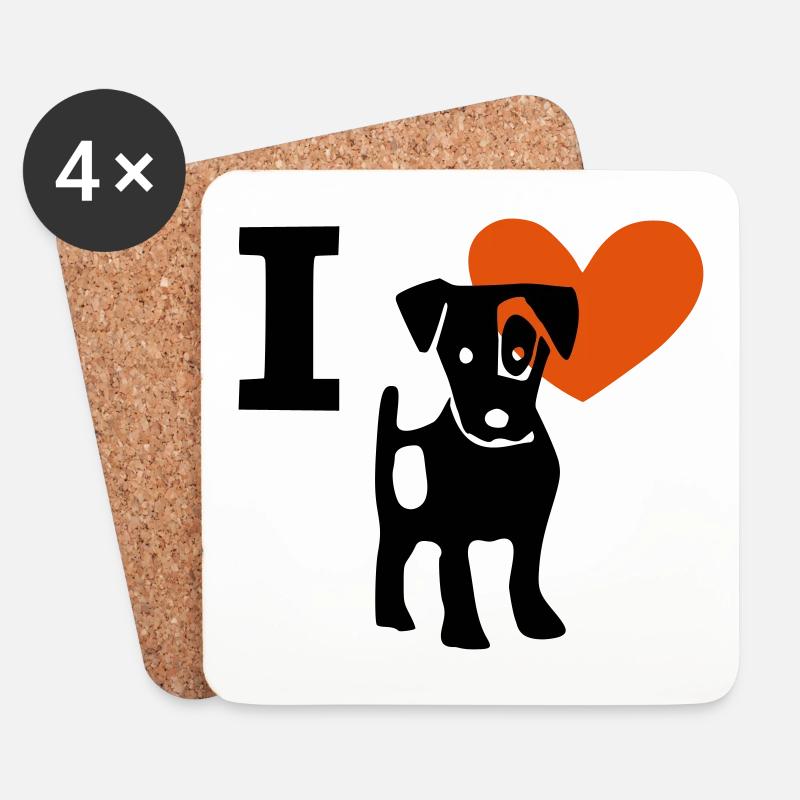 I love Jack Russel Ich liebe Jack Russel - Untersetzer (4er-Set) - Weiß