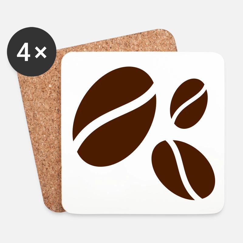 Coffee bean - Coasters (set of 4) - white