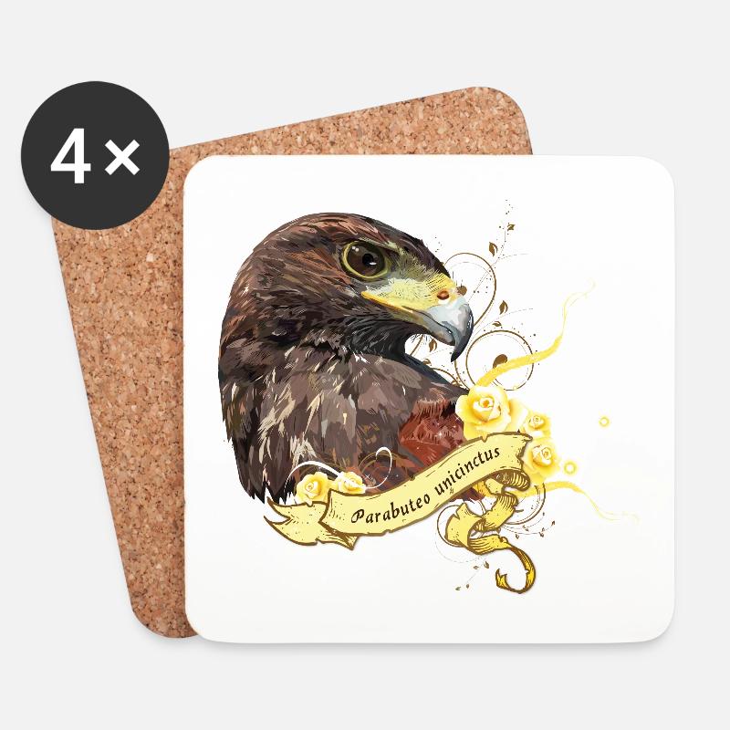 Harris Hawk - Untersetzer (4er-Set) - Weiß