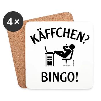 Käffchen Bingo (Baumann Klausen Clausen Coffee V3) - Coasters (set of 4) - white - Front