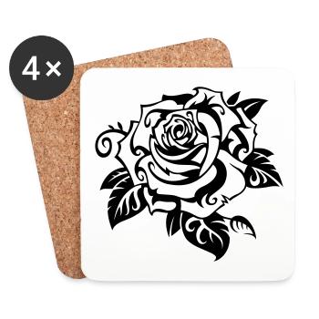 White Rose - Coasters (set of 4) - white - Front