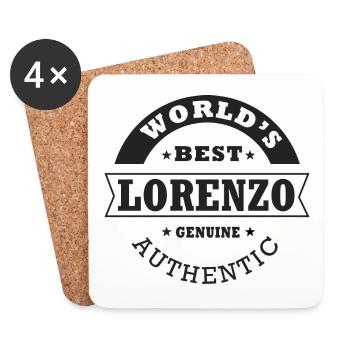Lorenzo Tshirt personalized first name lorenzo - Coasters (set of 4) - white - Front
