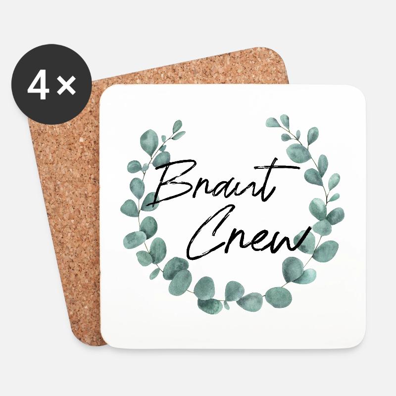 Braut Crew - Junggesellinnenabschied - Untersetzer (4er-Set) - Weiß