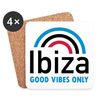 Ibiza, good vibes only (rainbow) - Coasters (set of 4) - white - Front