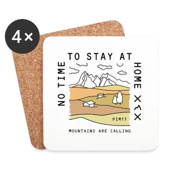 Mountains are calling (colored) - Coasters (set of 4) - white - Front