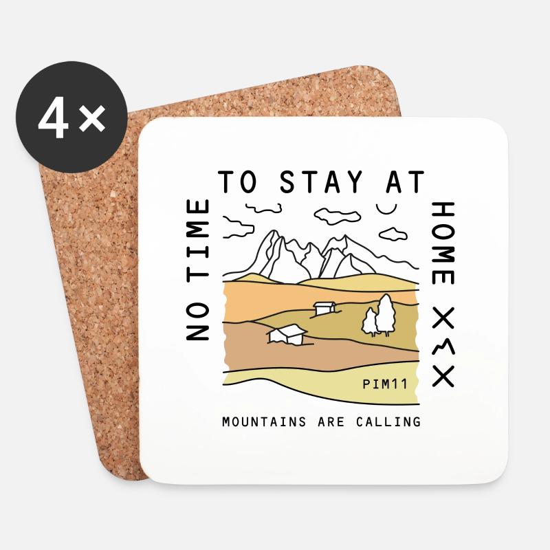 Mountains are calling (farbig) - Untersetzer (4er-Set) - Weiß