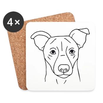 Jack Russell Terrier - Untersetzer (4er-Set) - Weiß - Vorne