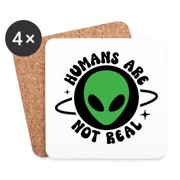 Les humains ne sont pas réels - Dessous de verre (lot de 4) - blanc - Devant