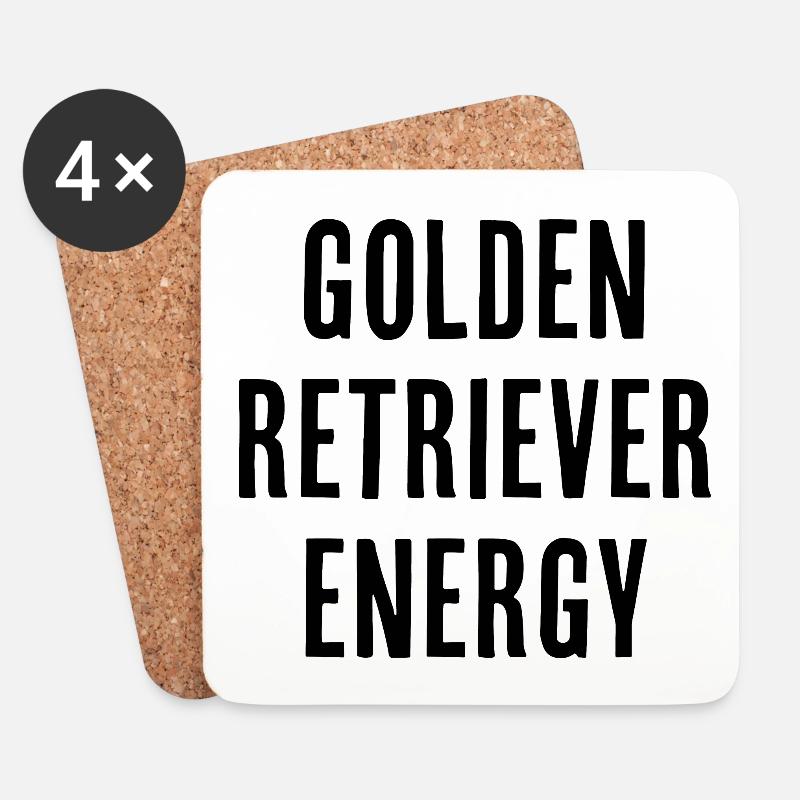 Golden Retriever Energie Freund - Untersetzer (4er-Set) - Weiß