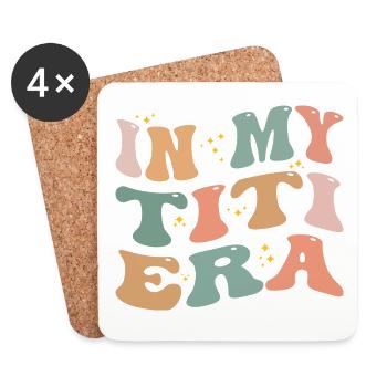 In My Titi Era Baby Announcement for Aunt - Dessous de verre (lot de 4) - blanc - Devant