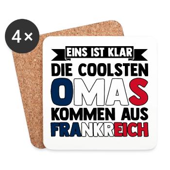 Franzosen Französisch Frankreich - Untersetzer (4er-Set) - Weiß - Vorne