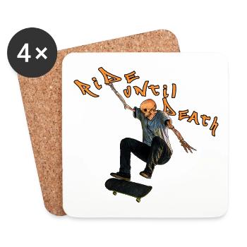 Skater bis zum Tod - Untersetzer (4er-Set) - Weiß - Vorne
