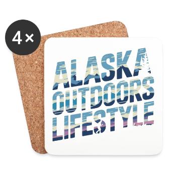 Alaska Outdoors Lifestyle für einen Wanderer und - Untersetzer (4er-Set) - Weiß - Vorne