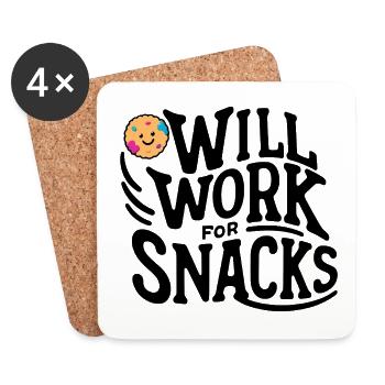 Travailler pour les biscuits - Dessous de verre (lot de 4) - blanc - Devant