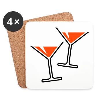 XDoppelter Urlaubsspass (Orange) - Untersetzer (4er-Set) - Weiß - Vorne