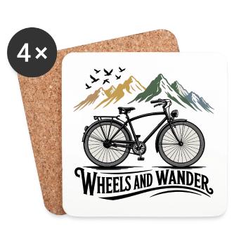 Wheels & Wander – Mountain Adventure - Coasters (set of 4) - white - Front