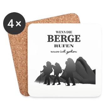 Bergsteigen - Untersetzer (4er-Set) - Weiß - Vorne