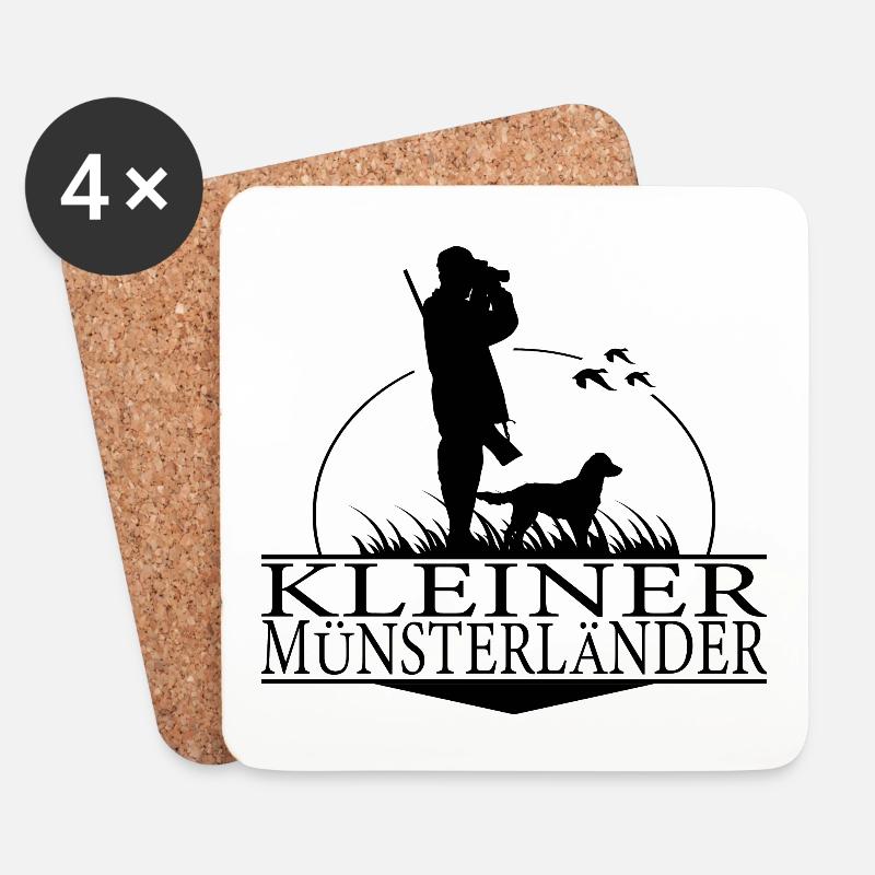 KLEINER MÜNSTERLÄNDER Jagdhunde Jäger Wilsigns - Untersetzer (4er-Set) - Weiß