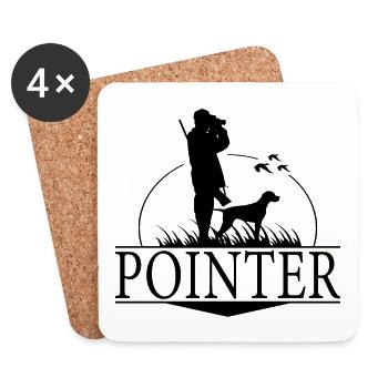 POINTER Hunting Dogs Hunter Hunting Wilsigns - Coasters (set of 4) - white - Front
