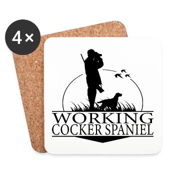 WORKING COCKER SPANIEL Jagdhunde Jäger Wilsigns - Untersetzer (4er-Set) - Weiß - Vorne
