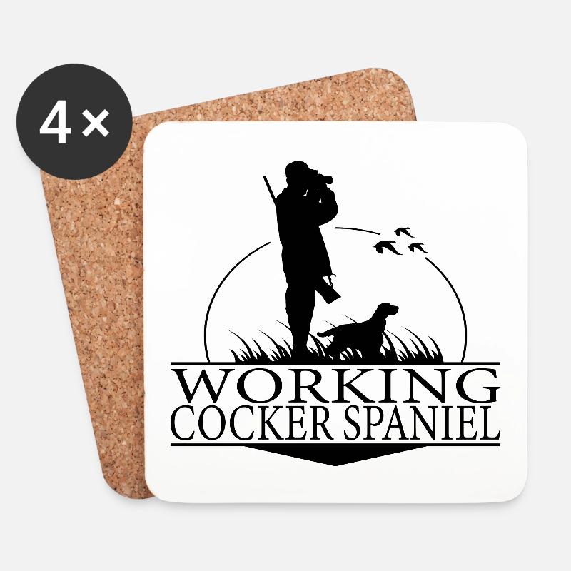 WORKING COCKER SPANIEL Jagdhunde Jäger Wilsigns - Untersetzer (4er-Set) - Weiß
