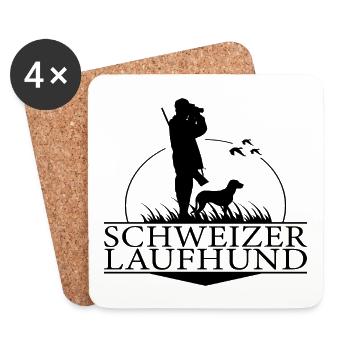 Schweizer Laufhund Jagdhunderasse Jäger Wilsigns - Untersetzer (4er-Set) - Weiß - Vorne