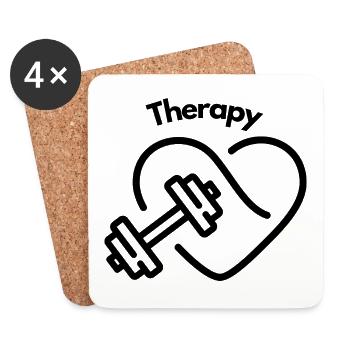 GYM is my therapy - Coasters (set of 4) - white - Front
