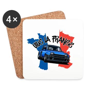 Vive la France National Colours Fête Nationale - Coasters (set of 4) - white - Front
