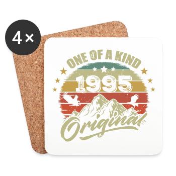 1995 Birthday vintage 1995 retro born in 1995 - Coasters (set of 4) - white - Front