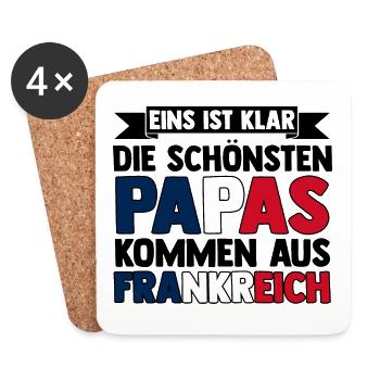 Franzosen Französisch Frankreich - Untersetzer (4er-Set) - Weiß - Vorne