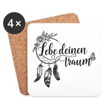 Lebe deinen Traum für einen Optimisten - Untersetzer (4er-Set) - Weiß - Vorne