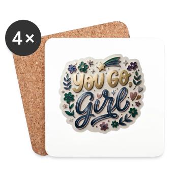 You Go, Girl - Coasters (set of 4) - white - Front
