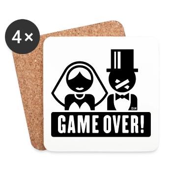 Game Over! (Groom / Stag Party / Sticking Plaster) - Coasters (set of 4) - white - Front