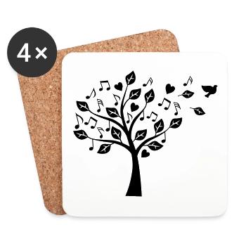 TREE - Dessous de verre (lot de 4) - blanc - Devant