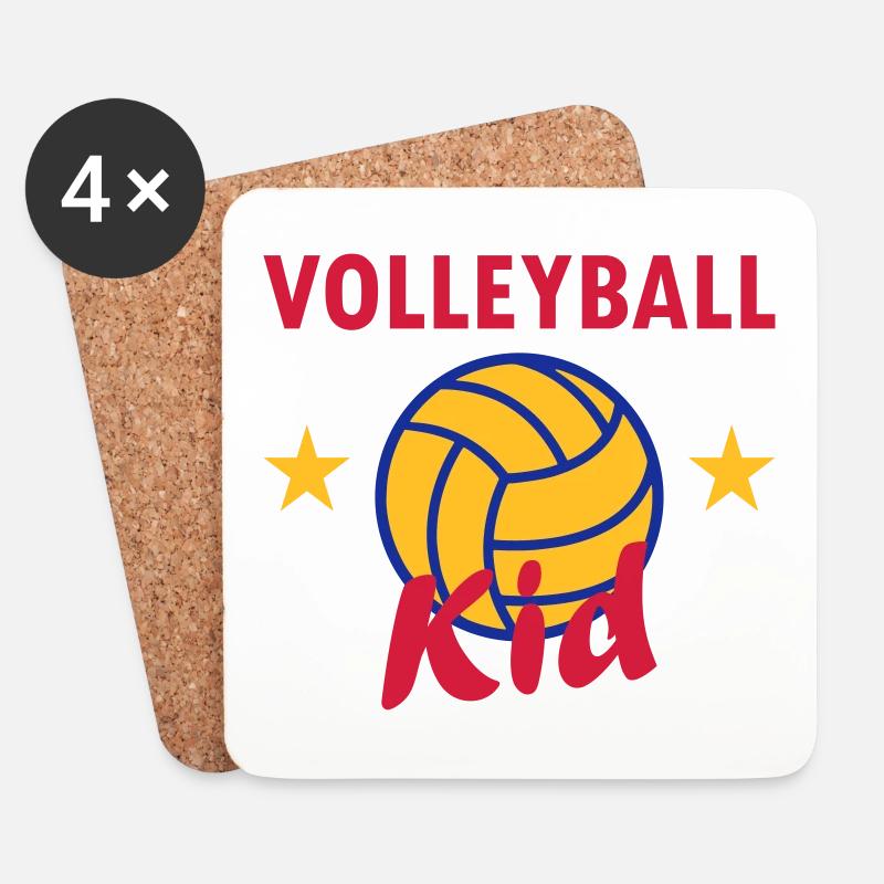 Volleyball kid (Sterne, Volleyball) - Untersetzer (4er-Set) - Weiß
