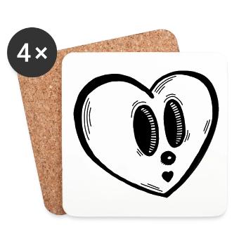 Heart - Coasters (set of 4) - white - Front