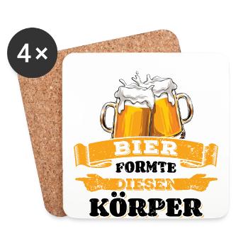 Bier formte diesen Körper Biertrinker - Männertag - Untersetzer (4er-Set) - Weiß - Vorne