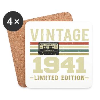 Jahrgang 1941 Retro 1941 Geburtstagsgeschenk - Untersetzer (4er-Set) - Weiß - Vorne