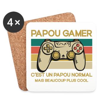 Cadeaux Papa - Fête des Pères - Gamer Jeux-vidéos - Dessous de verre (lot de 4) - blanc - Devant