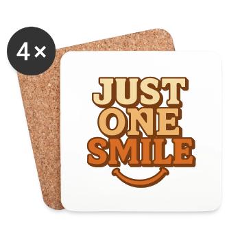 ''JUST ONE SMILE'' - Coasters (set of 4) - white - Front